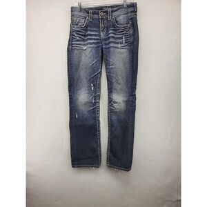 SILVER JEANS WOMEN'S 28/31 DENIM CASUAL PANTS LOLA 17" STRAIGHT